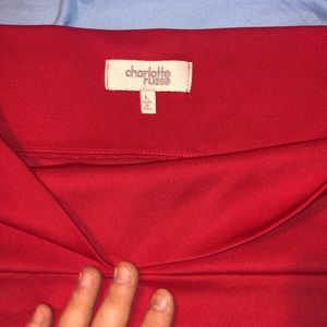 Size lg red mini skirt.